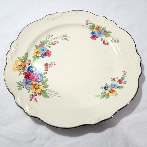 2 Vintage Homer Laughlin Virginia Rose Luncheon Plates L46 N8 Cottage Fairy Fine - Picture 8 of 16